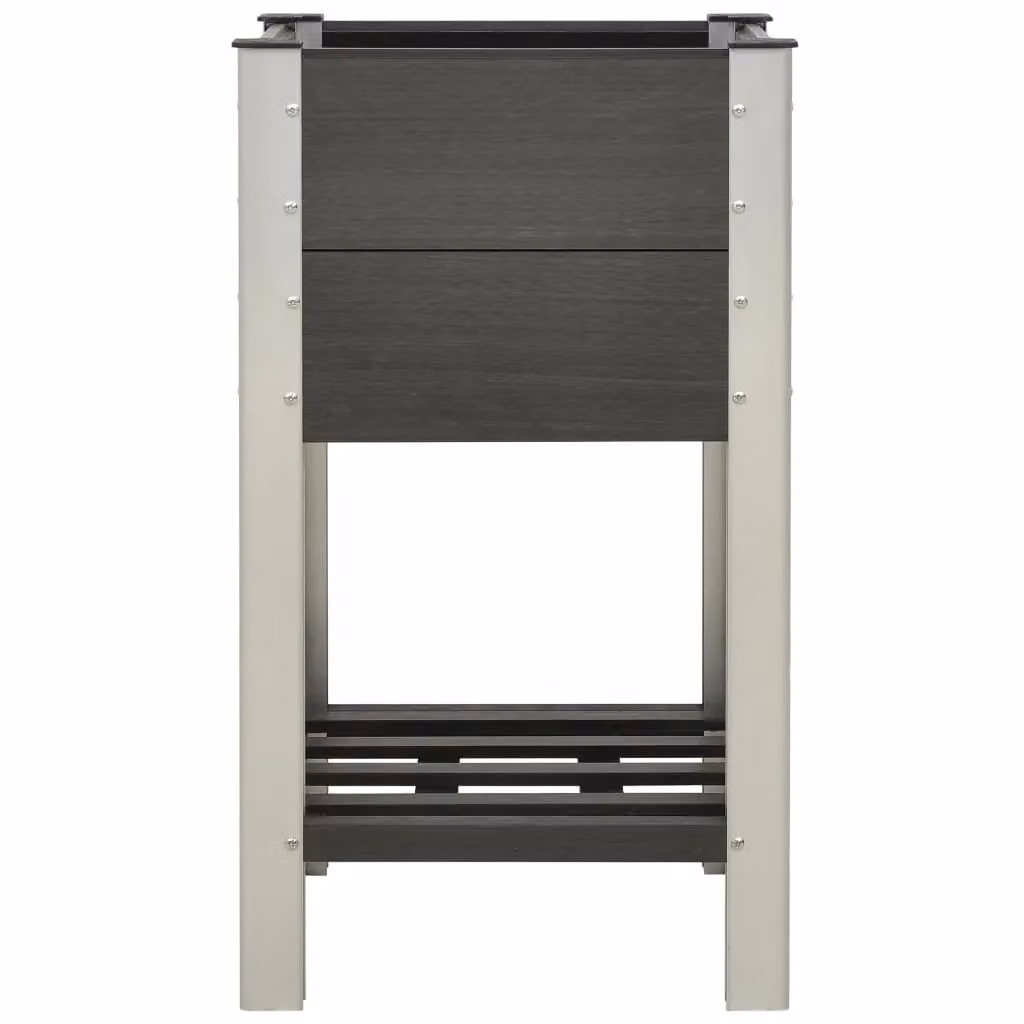 Berkfield Home Garden Raised Bed with Shelf in Grey WPC, W/D/H: 50 x 50 x 90 cm – 2