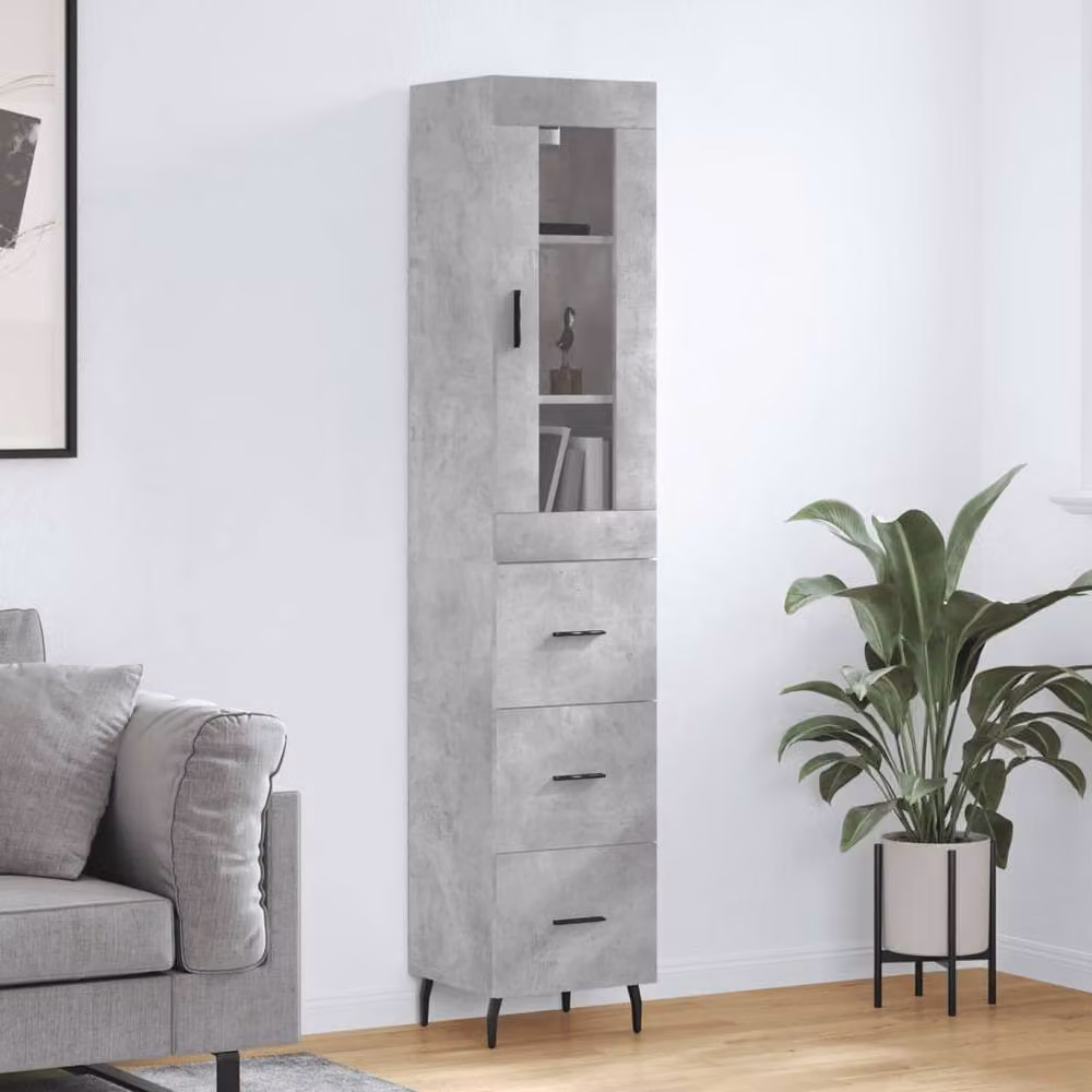 Berkfield Home Highboard in Grey, W/D/H: 34.5 x 34 x 180 cm – 2