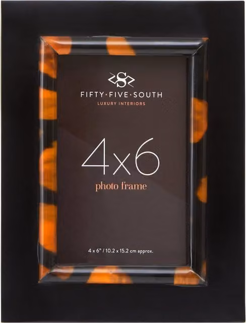 Orsina Roma Tortoise Shell Animal Print Photo Frame in Black, Rectangular, Single, Freestanding – 1