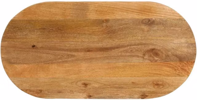 Berkfield Home Oval Solid Mango Wood Table Top, Brown, W: 140 cm, D: 50 cm, H: 2.5 cm – 1