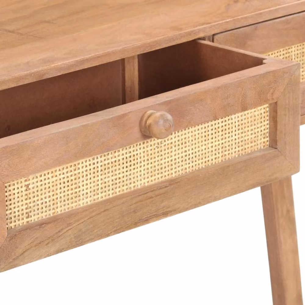 Berkfield Home Rustic Solid Mango Wood Console Table in Brown, W/D/H: 100 x 35 x 76 cm – 2