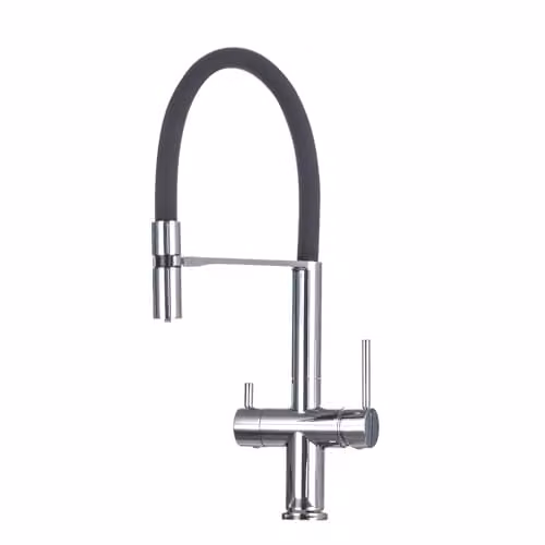 Nes Home Whitacre Modern Kitchen Sink Mixer Tap with Pull Out 360 Swivel Spout and Filtered Water in Chrome