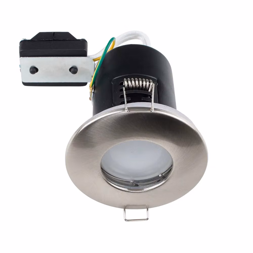 ValueLights Pack of 6 Fire Rated IP65 Recessed Chrome Domed Downlights with Cool White LED Bulbs – 3