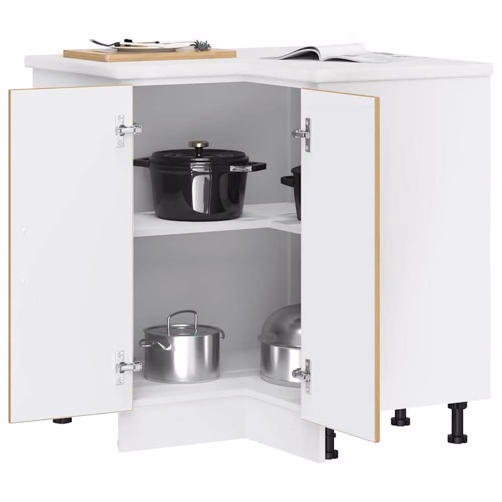 Berkfield Home Porto Artisan Oak Kitchen Corner Base Cabinet in Brown W/D/H: 75.5 x 75.5 x 81.5 cm – 2