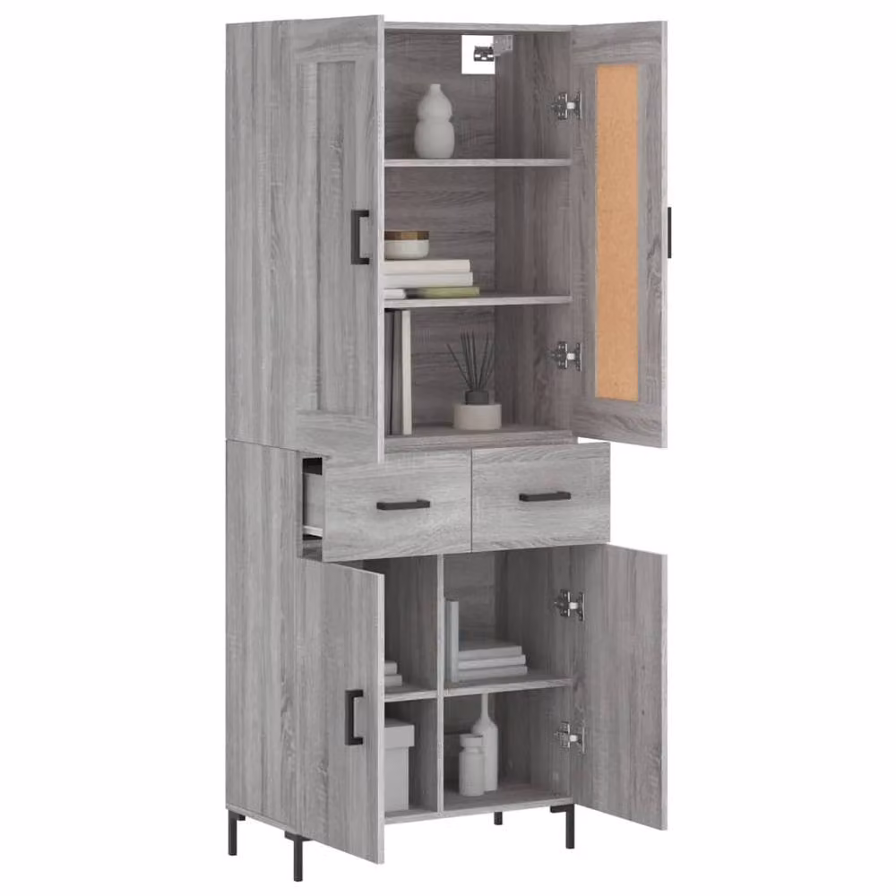 Berkfield Home Grey Sonoma Modern Highboard W/D/H: 69.5 x 34 x 180 cm – 3
