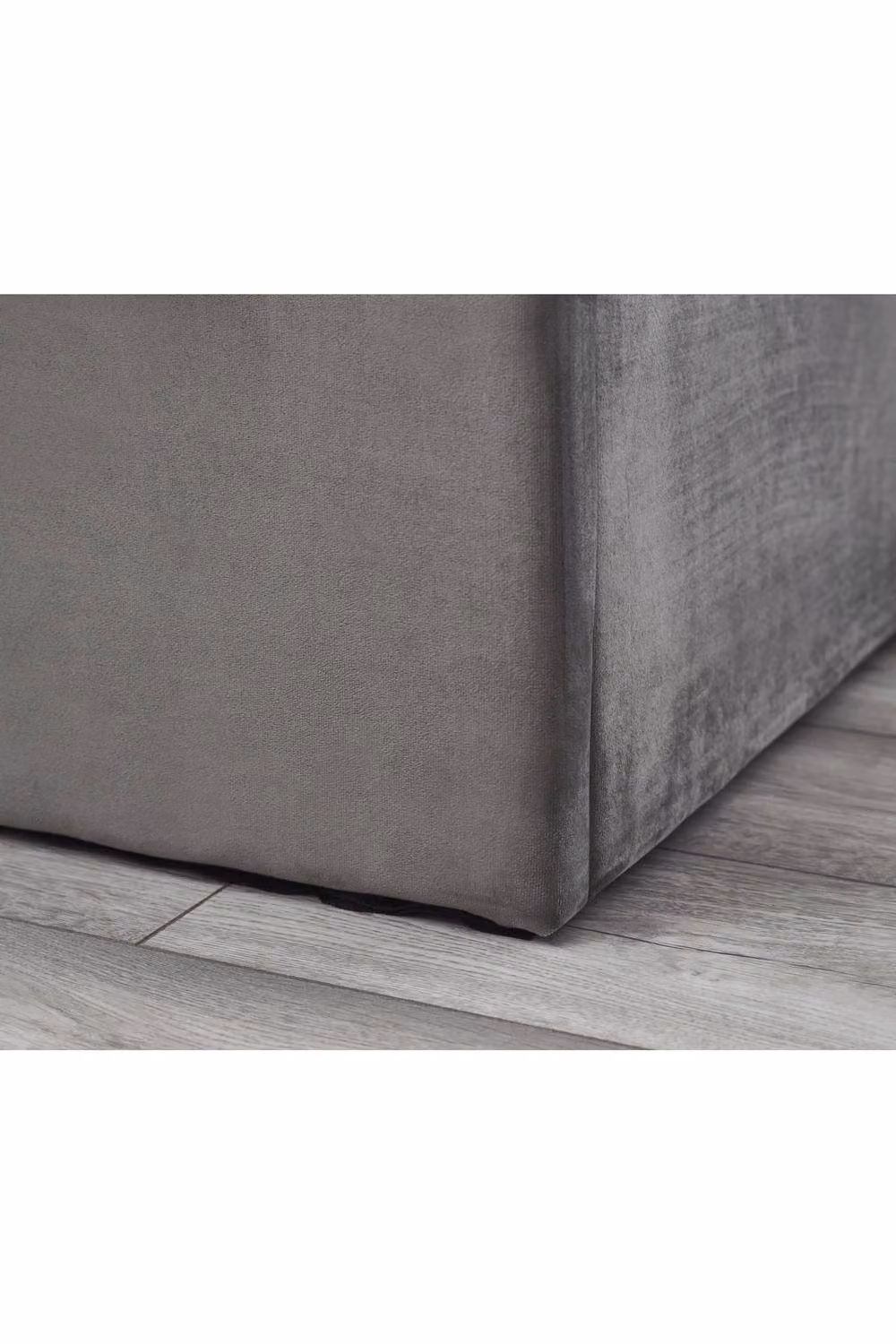 Julian Bowen Shoreditch Grey Velvet Upholstered Ottoman Storage Bed, Double 140x200 cm – 6