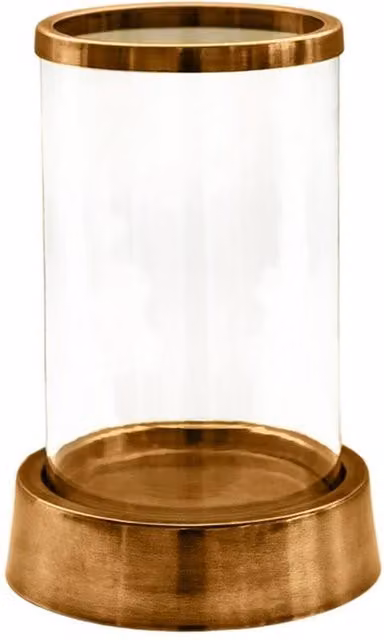 Lemon Pavilion Hampton Hurricane Lantern in Gold and Clear, W24 x D24 x H40 cm