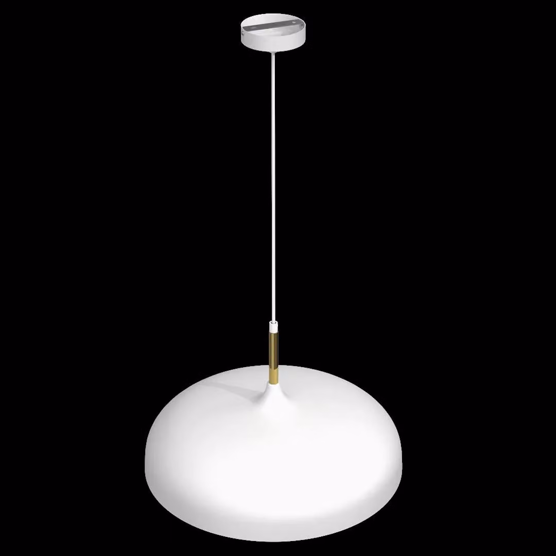 Milagro Lincoln White and Gold Scandinavian Style Metal Pendant Lamp, Diameter: 45 cm – 3