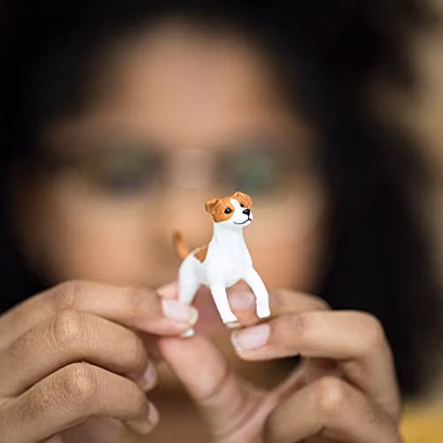 Schleich Farm World Jack Russell Terrier Figurine, White and Brown, W/D/H: 5 x 2 x 4 cm – 2