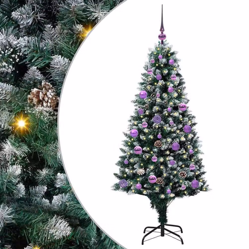 Berkfield Home Beautiful Artificial Christmas Tree with 150 Warm White LEDs and Stand in Green – 2