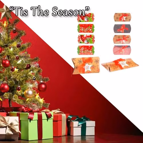 VFM e-Store Christmas Gift Boxes, Set of 4, Multicolour, W/D/H: 12 x 7.5 x 7.5 cm – 5