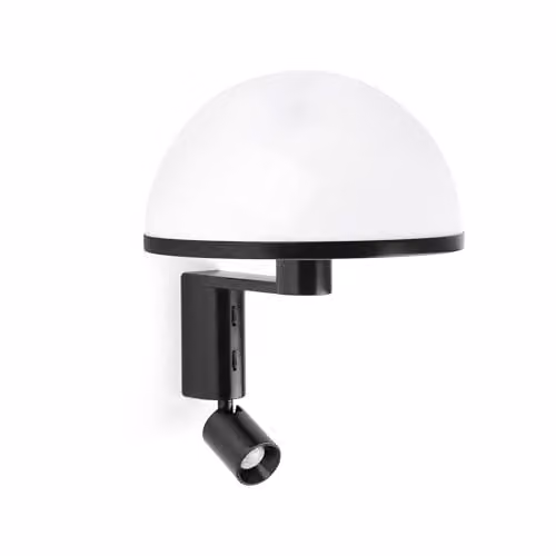 Faro Barcelona Dome Black and White LED Reading Wall Light with E27 Socket