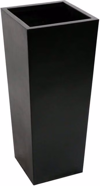 Primrose Tall Flared Square Fibreglass Outdoor Garden Planter, Matt Black, Height: 120 cm – 1