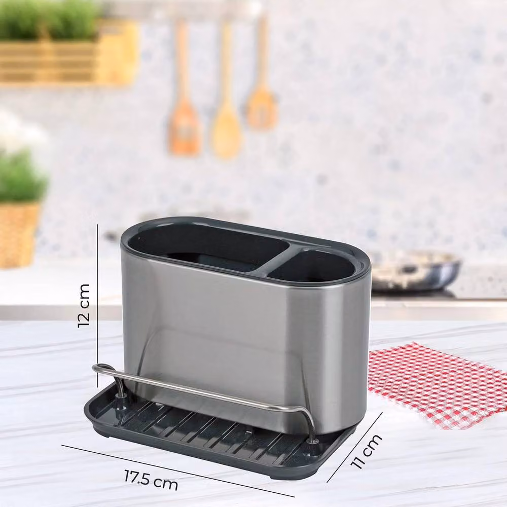 Top 3 Stainless Steel Kitchen Sink Caddy Organiser and Sponge Brush Holder in Silver – 2