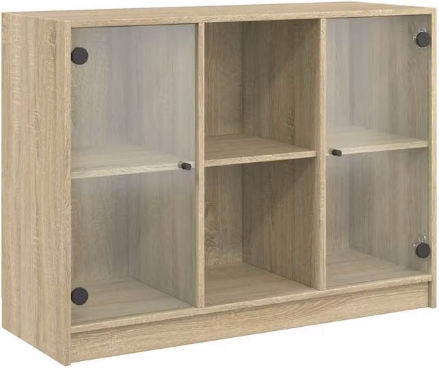Berkfield Home Sonoma Oak Sideboard in Light Oak, W/D/H: 102 x 37 x 75.5 cm