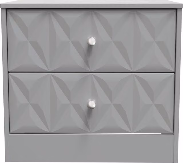 Ready Assembled 2 U Memphis 2 Drawer Side Table in Grey