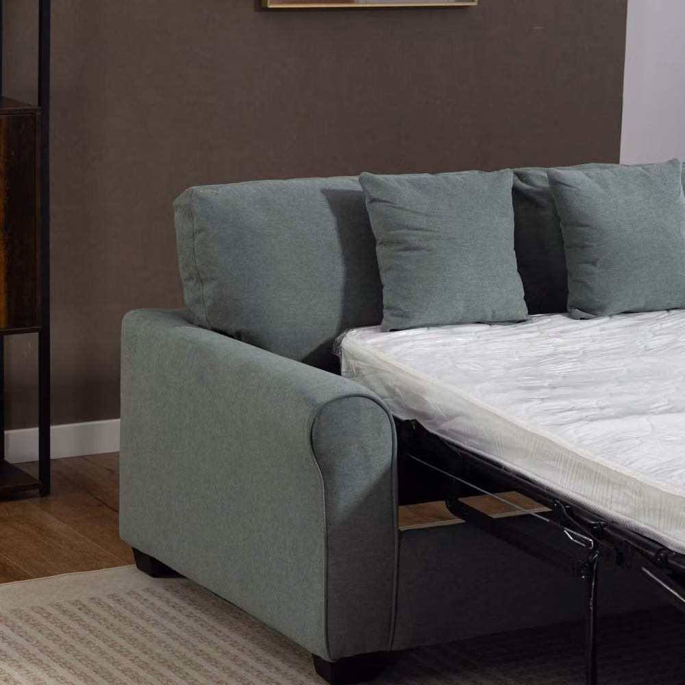 Artemis Home Lewiston 3 Seater Fabric Pull Out Sofabed in Blue – 6