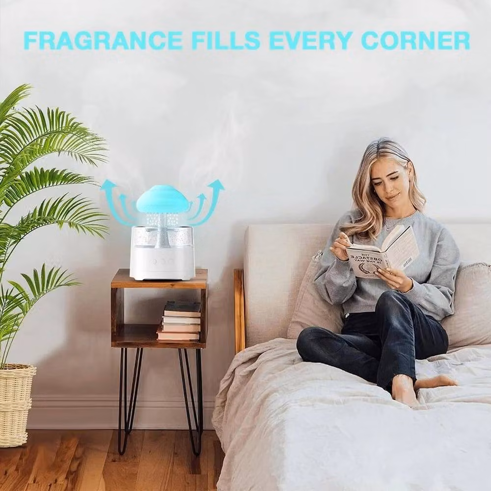 SPETLEK Rain Cloud Air Humidifier and Aroma Diffuser with 7-Colour Night Light in White – 3