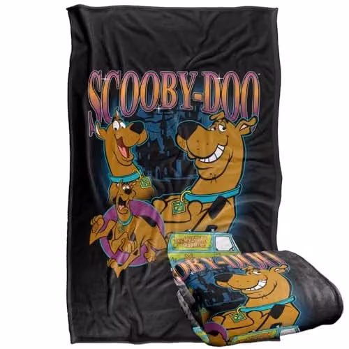 LOGOVISION Scoobydoo Bootleg Super Soft Snuggle Blanket in White and Multicolour, W/D/H: 91 x 147 cm – 1