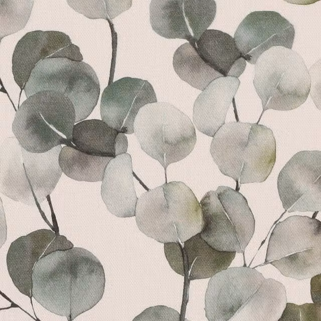 Ante Decor Honesty Floral Cotton Fabric in Seafoam Green