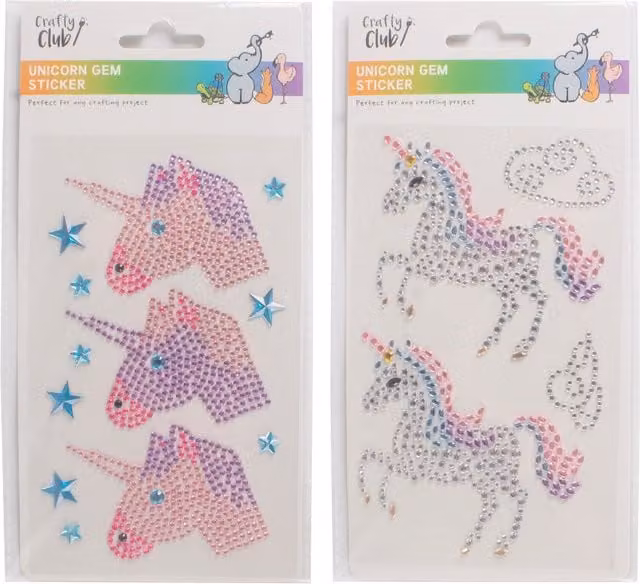 Crafty Club Unicorn Gem Sticker Sheet in Multicolour