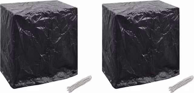 Berkfield Home 2-Piece Black Table Tennis Table Covers, W/D/H: 160 x 55 x 182 cm