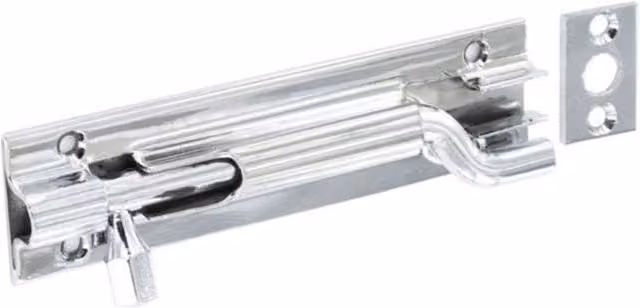 Securit Chrome Door Bolt in Silver
