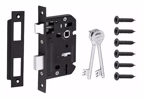 Golden Grace 3 Lever Mortise Sash Lock in Black with 2 Keys