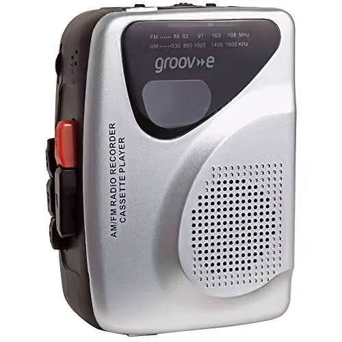 Groov-e Retro Personal Cassette Player and Recorder with AM/FM Radio, Built-in Speaker and Microphone, Silver – 3
