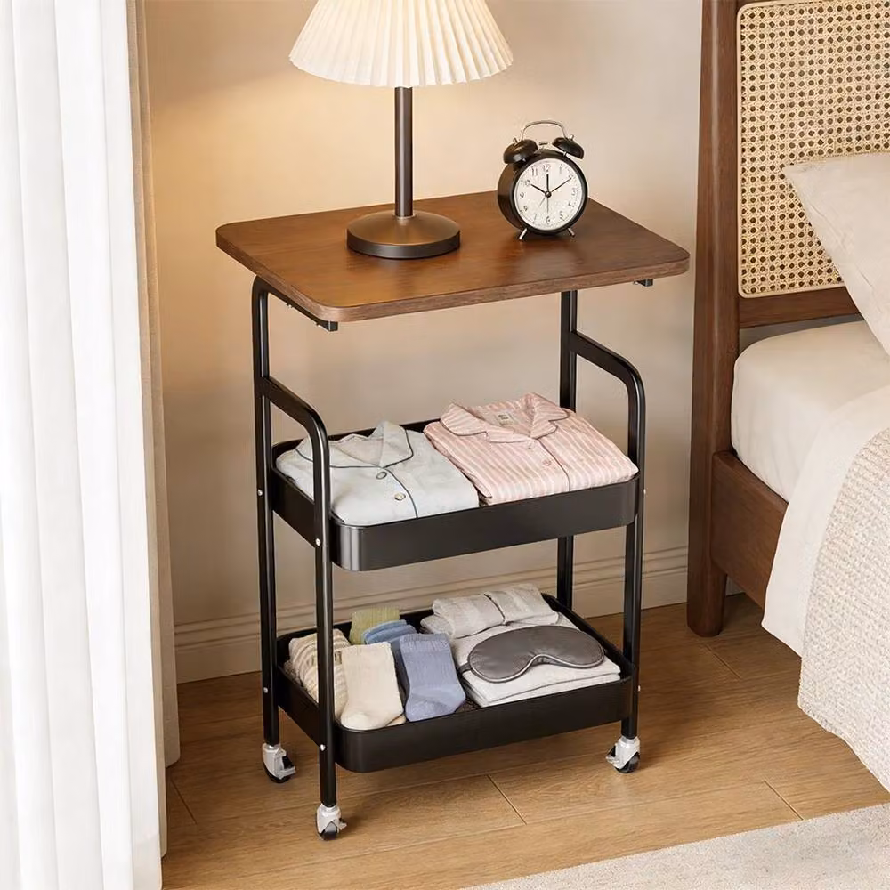 EONLION Black 3 Tier Storage Trolley Cart with Table, Height: 100 cm – 3