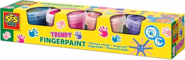 SES Creative Fingerpaint for Children in 4 Trendy Colours, 110ml per bottle, Multicolour