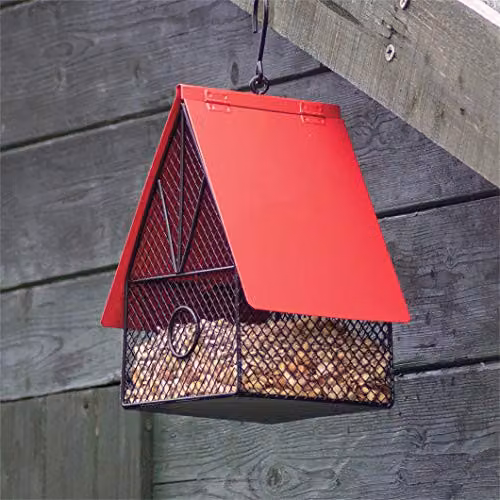 St Helens Home & Garden House Style Bird Feeder for Nuts in Black and Red – 2