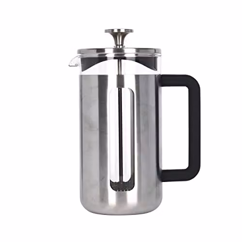 La Cafetiere Pisa Brushed Stainless Steel Cafetiere, 1 Litre, Silver