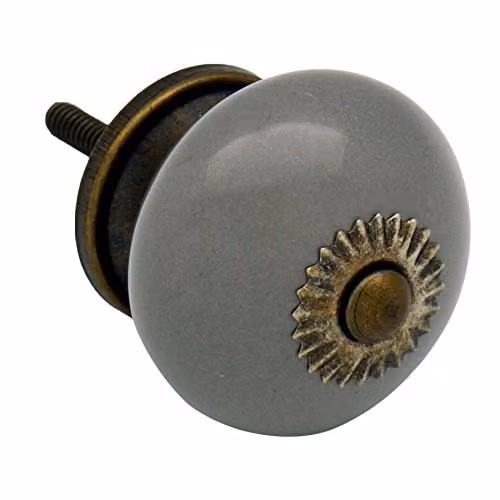 Nicola Spring Polished Grey Ceramic Cabinet Knobs, Pack of 6 – 3