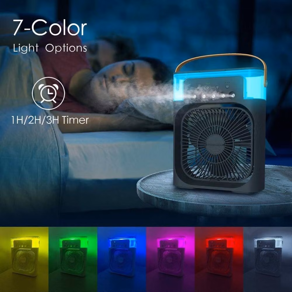 Rolipo 4-in-1 Portable Air Cooler and Mist Desk Fan with Aroma Diffuser, Black – 5