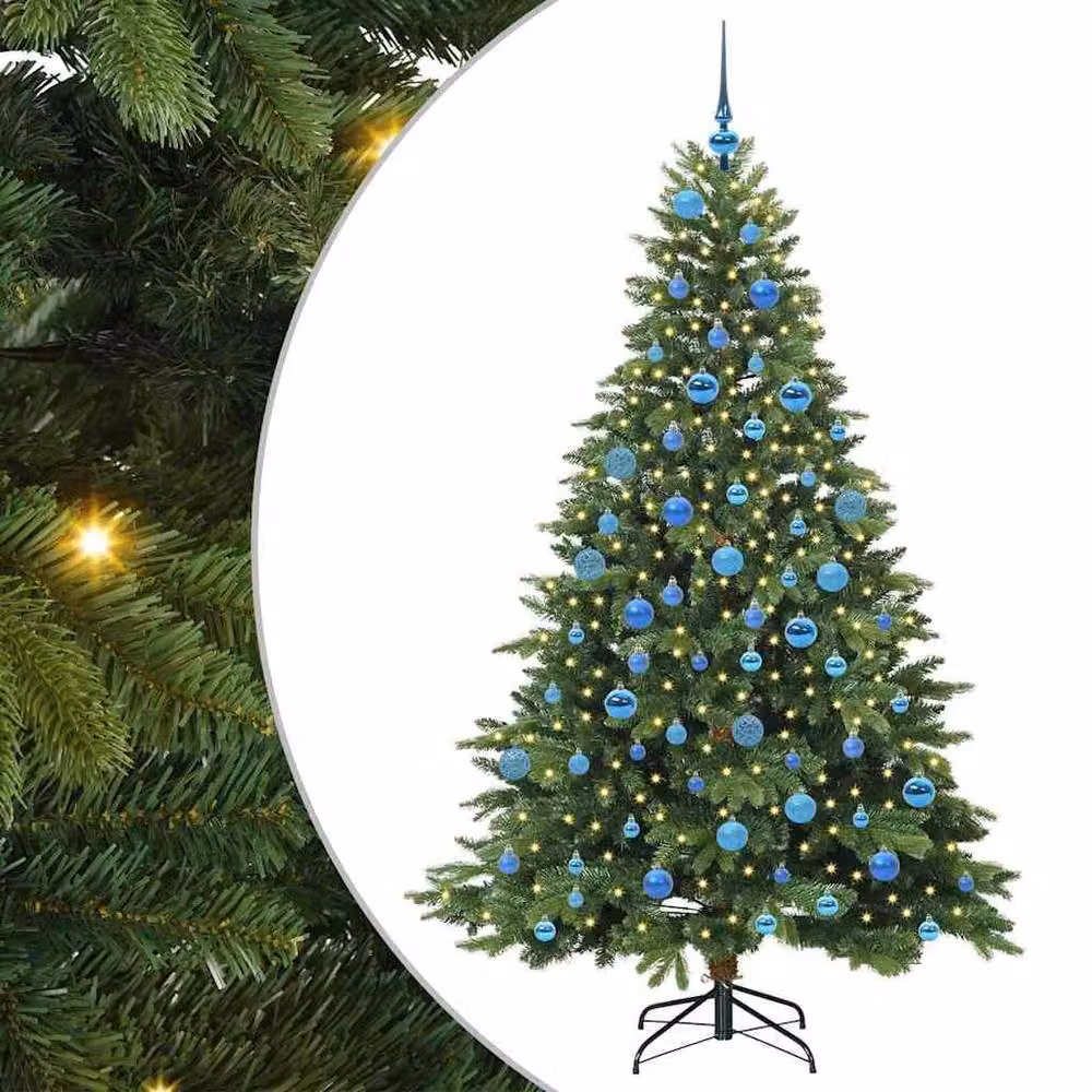 Berkfield Home Beautiful Artificial Christmas Tree with 300 Warm White LEDs, Green, Height: 180 cm – 3