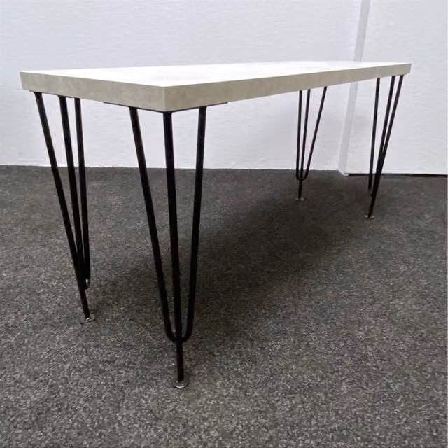 Kosy Koala Modern Grey Bench with Black Metal Hairpin Legs