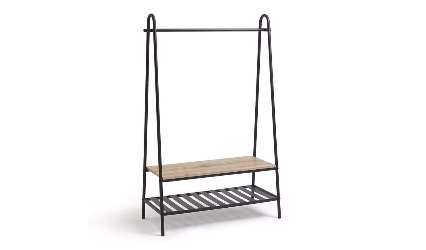 Turner Metal Clothes Rail with Shoe Rack in Black