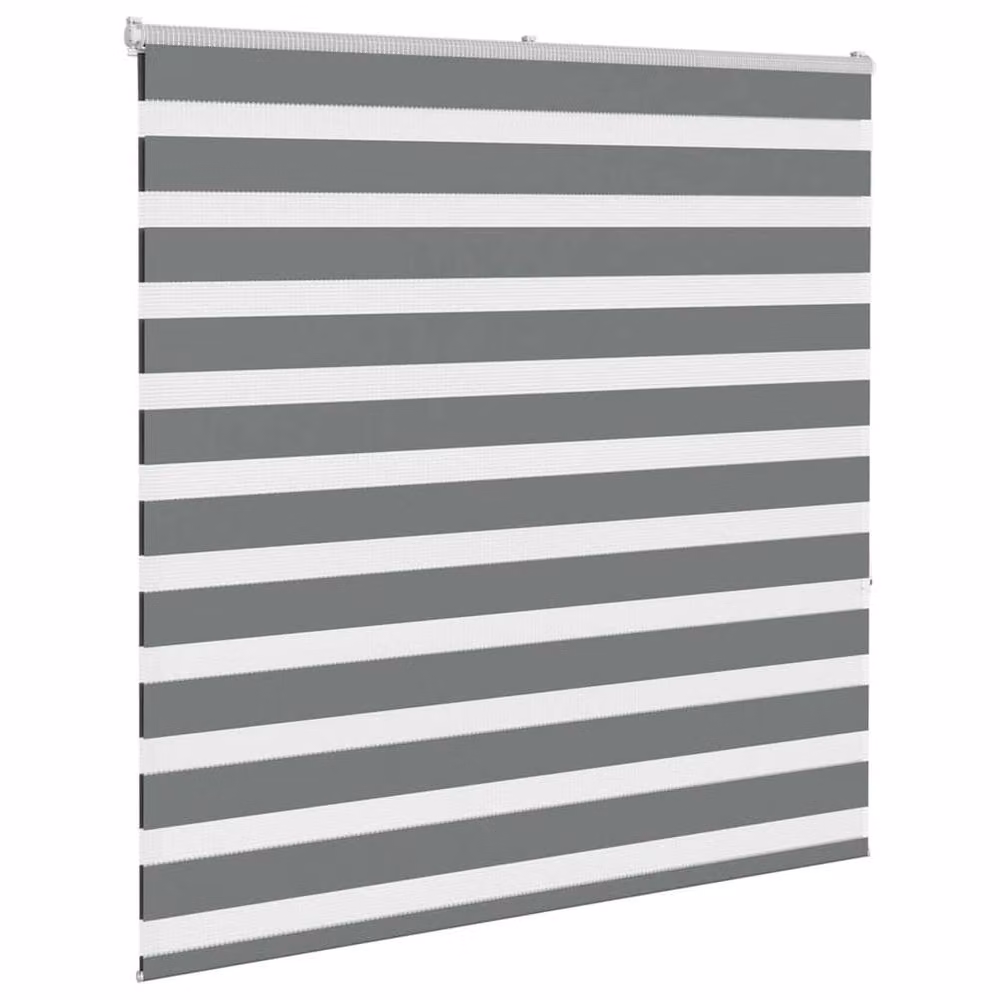 Berkfield Home Zebra Day and Night Blind in Dark Grey, W: 145 cm, H: 150 cm – 3