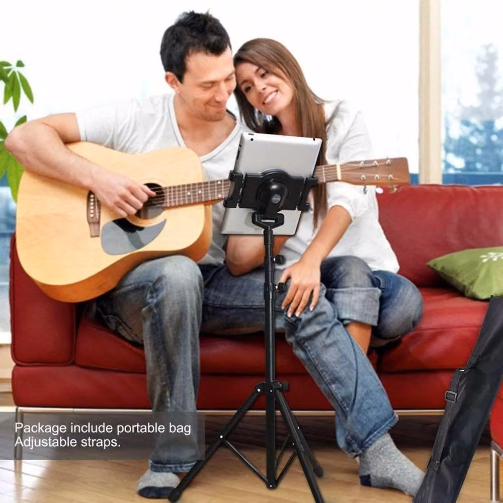 PAWNORA Retractable Tablet Tripod Floor Stand in Black – 3