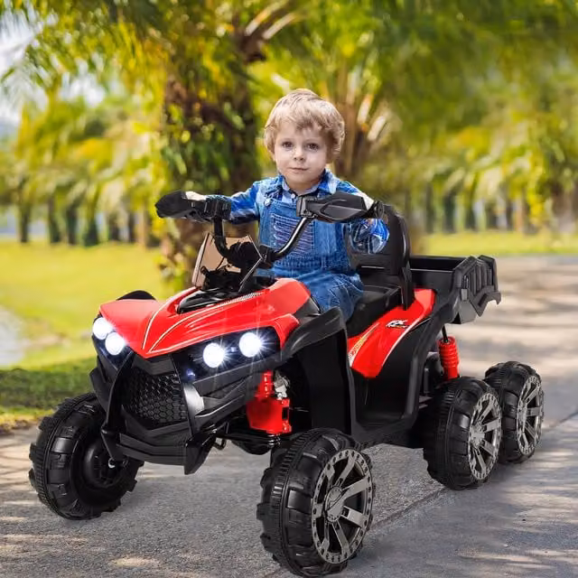 Costway 12V 6 Wheels ATV Quad Ride On Car in Red