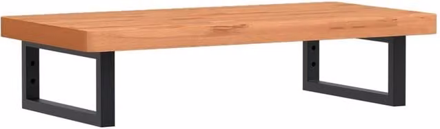 Berkfield Home Wall Mounted Basin Shelf in Brown Steel and Solid Beech Wood