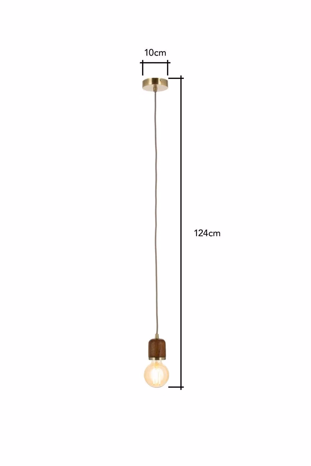 BHS Lighting Seth Gold and Wood Sphere Pendant Ceiling Light – 3