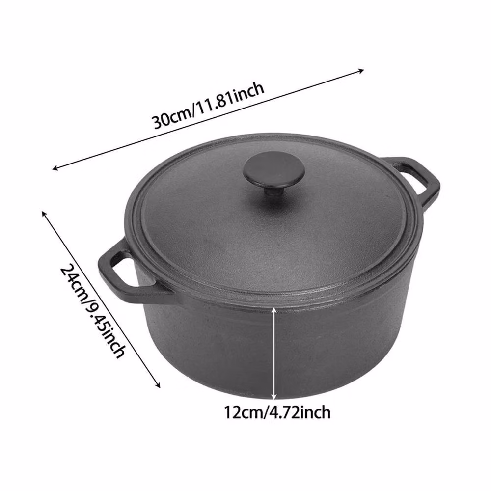 SPETLEK 4.5 l Uncoated Cast Iron Round Dutch Oven with Glass Lid in Black – 2