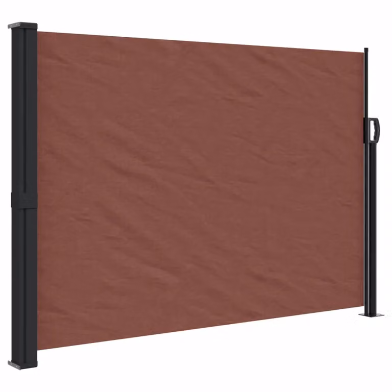 Berkfield Home Retractable Side Awning in Brown, W/H: 140 x 600 cm