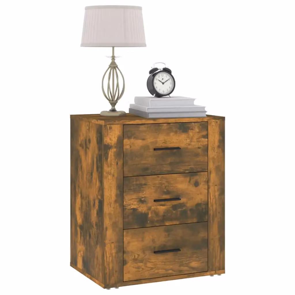 Berkfield Home Smoked Oak Bedside Cabinet in Brown, W/D/H: 50 x 36 x 60 cm – 3