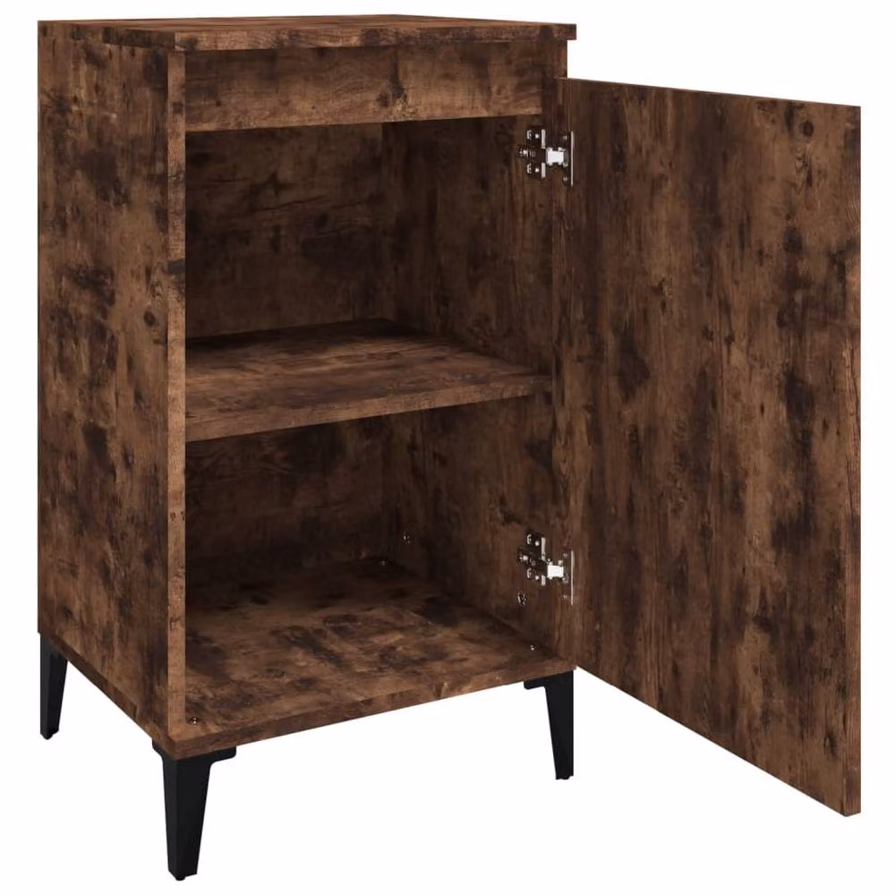 Berkfield Home Modern Bedside Cabinets, 2 Piece Set in Smoked Oak Brown, W/D/H: 40 x 35 x 70 cm – 5