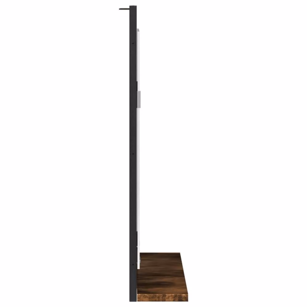 Berkfield Home Sturdy Bathroom Mirror with Shelf in Smoked Oak Brown, W/D/H: 50 x 12 x 60 cm – 3