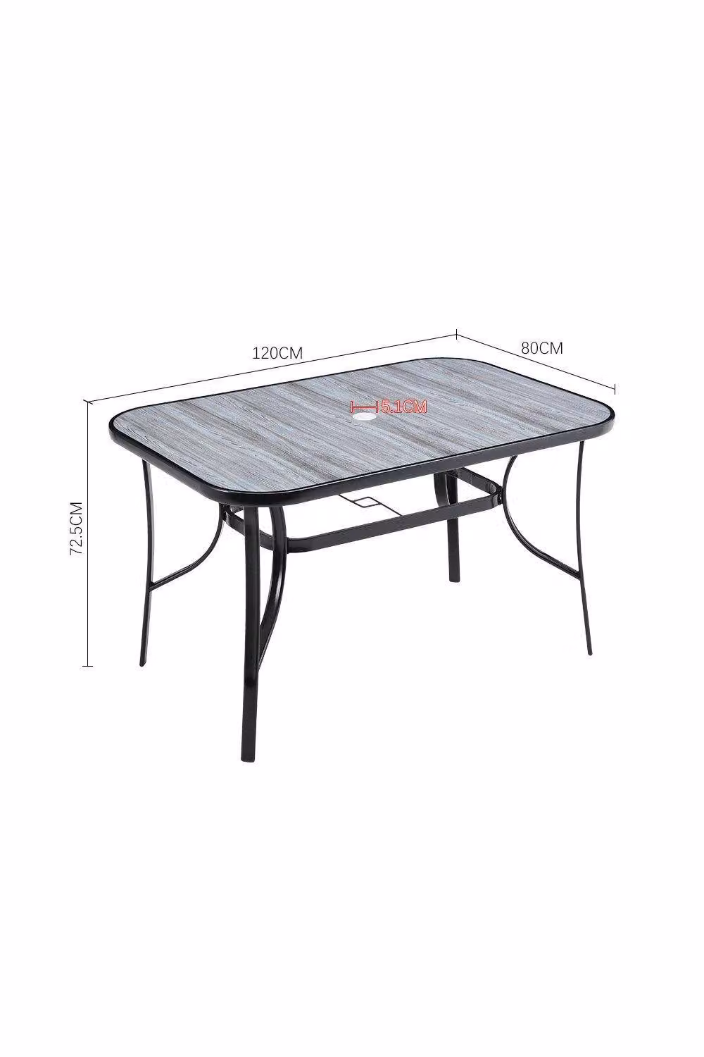 Garden Sanctuary 4-Seater Grey Polyrattan Garden Dining Set with Rectangular Tempered Glass Table – 3