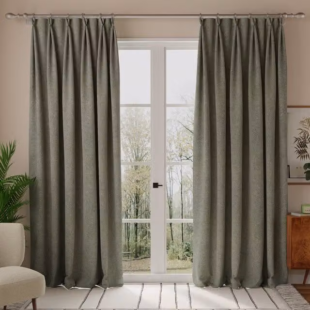 Linda Barker Petal Made to Measure Grey Fabric Curtain Panel